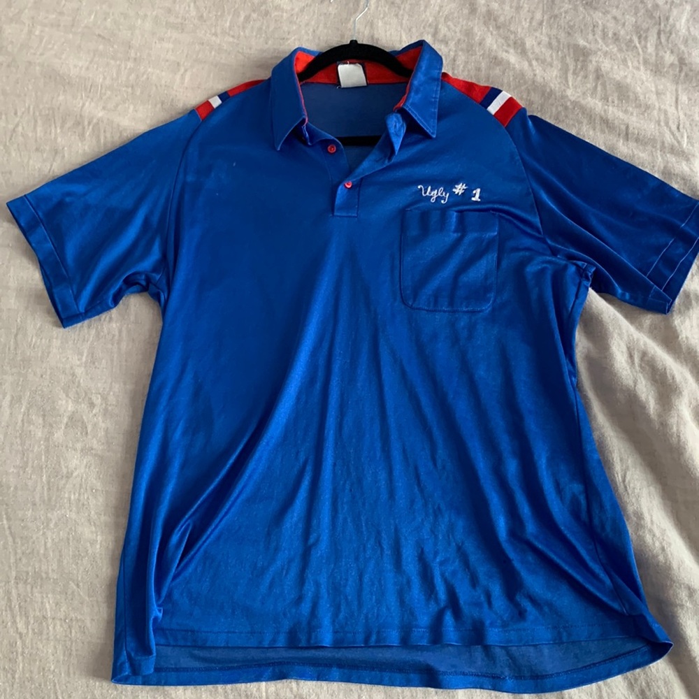Vintage embroidered “ Ugly #1” polo